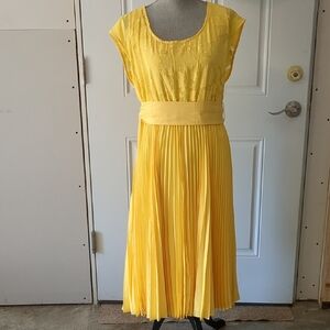 Lane Bryant Elegant Yellow Pleated Dress